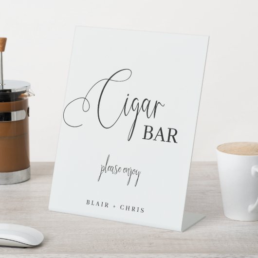 Signe De Table Calligraphie Moderne Mariage Cigar Bar Mariage Sig (In SItu)