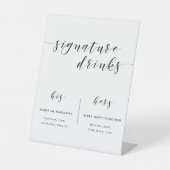 Signe De Table Calligraphie moderne Mariage Signature Boissons (Recto)