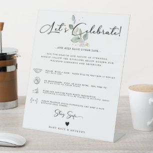 Signe De Table Calligraphie moderne Sécurité sociale Mariage Verd