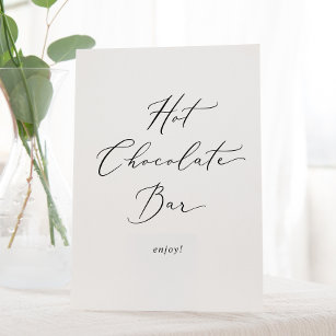Signe De Table Calligraphie noire délicate Barre de chocolat chau