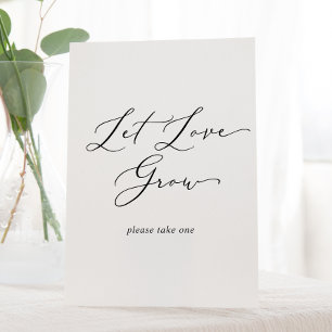 Signe De Table Calligraphie noire délicate Laisser l'amour grandi