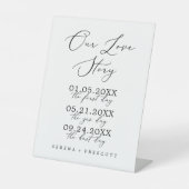 Signe De Table Calligraphie noire délicate Notre histoire d'amour (Recto)