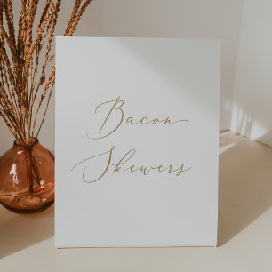 Signe De Table Calligraphie Or Delicate Simple Bacon Skewers