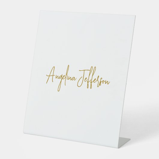Signe De Table Calligraphie professionnelle Elegant or couleur (Recto)