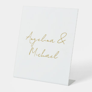 Signe De Table Calligraphie professionnelle Elegant or couleur