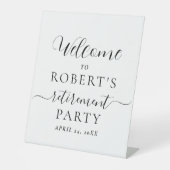 Signe De Table Calligraphie Retraite Parti Bienvenue Pedestal (Recto)