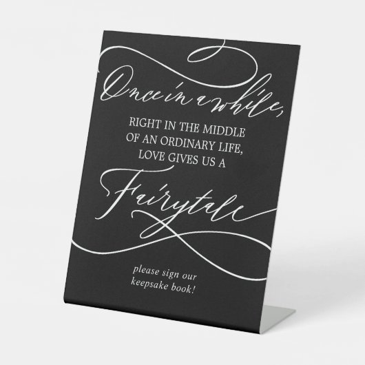 Signe De Table Calligraphie romantique Dark Black Mariage Fairyta (Recto)