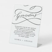 Signe De Table Calligraphie romantique Générations Mariages (Recto)