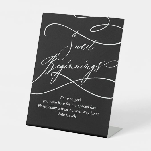 Signe De Table Calligraphie romantique Noir foncé doux Début (Recto)