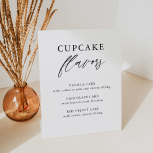 Signe De Table Calligraphie rustique Mariage Cupcake Flavants