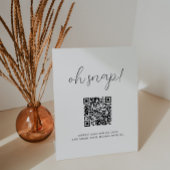 Signe De Table Calligraphie rustique Oh Snap QR Code Mariage