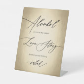 Signe De Table Calligraphie Script Alcool Love Mariage (Recto)