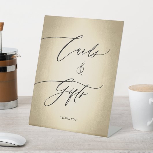 Signe De Table Calligraphie Script Gold Cartes & Cadeaux Mariage (In SItu)