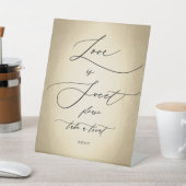 Signe De Table Calligraphie Script Gold Love Is Sweet Mariage (In SItu)