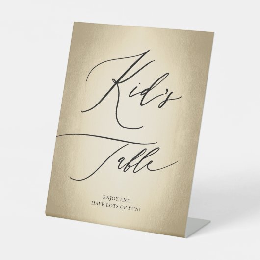 Signe De Table Calligraphie Script Gold Mariage de table pour enf (Recto)