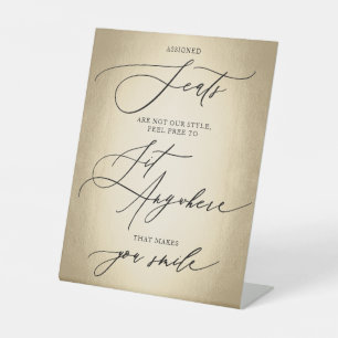 Signe De Table Calligraphie Script Gold Sit Anywhere Mariage