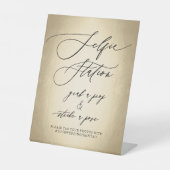 Signe De Table Calligraphie Script Selfie Station Mariage (Recto)
