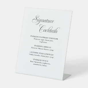 Signe De Table Calligraphie Signature Cocktails Mariage blanc