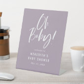 Signe De Table Calligraphie simple violet Baby shower neutre (In SItu)
