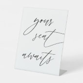 Signe De Table Calligraphie Votre Siège Attend Trouver Votre Sièg (Recto)