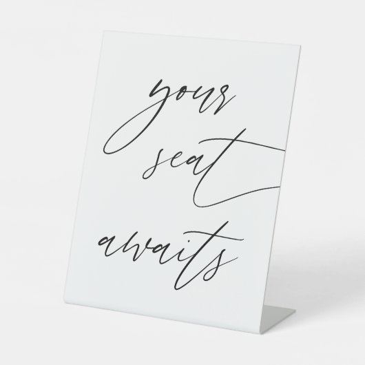 Signe De Table Calligraphie Votre Siège Attend Trouver Votre Sièg (Recto)