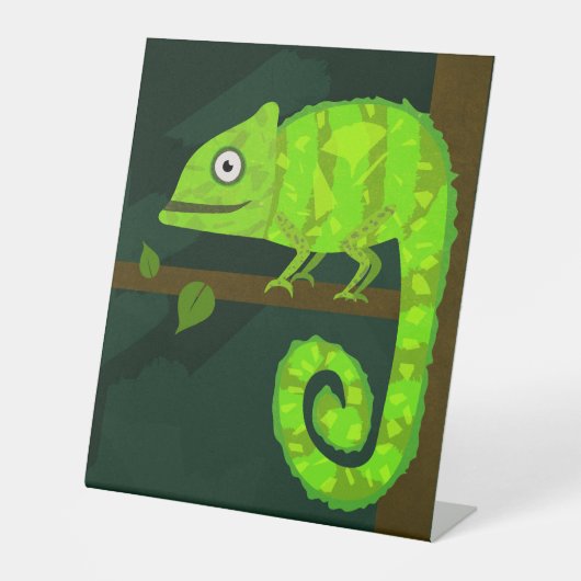Signe De Table Caméléon mignon vert (Recto)