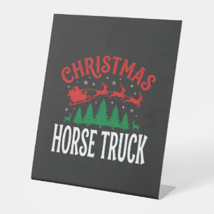 Signe De Table Camion à chevaux de Noël Santa Sleigh