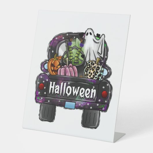 Signe De Table Camion Halloween (Recto)