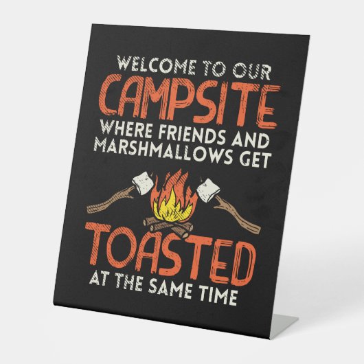 Signe De Table Camping feu et Marshmallows (Recto)