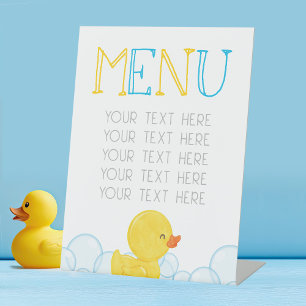 Signe De Table Canard en caoutchouc Anniversaire ou Baby shower M