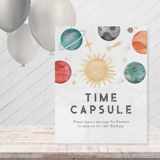Signe De Table Capsule de temps de l'espace extra-atmosphérique 1