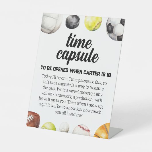 Signe De Table Capsule Temporel 1ère Année de Sport (Recto)