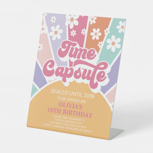 Signe De Table Capsule temporelle du 1er anniversaire Retro Sunsh (Recto)