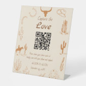 Signe De Table Capture amour QR code Western cowboy bottes mariag (Recto)