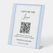 Signe De Table Capture amour QR codeDusty mariage bleu (Recto)