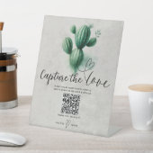 Signe De Table Capture de mariage au cactus vert aquarelle pour c (In SItu)