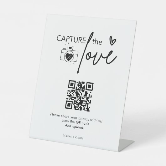 Signe De Table Capture de script moderne Le code QR d'amour (Recto)