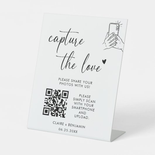 Signe De Table Capture de script moderne Le code QR d'amour (Recto)