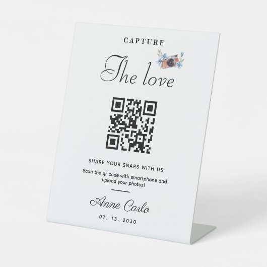 Signe De Table Capture de script simple Code QR d'amour (Recto)
