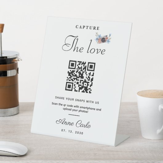 Signe De Table Capture de script simple Code QR d'amour (In SItu)