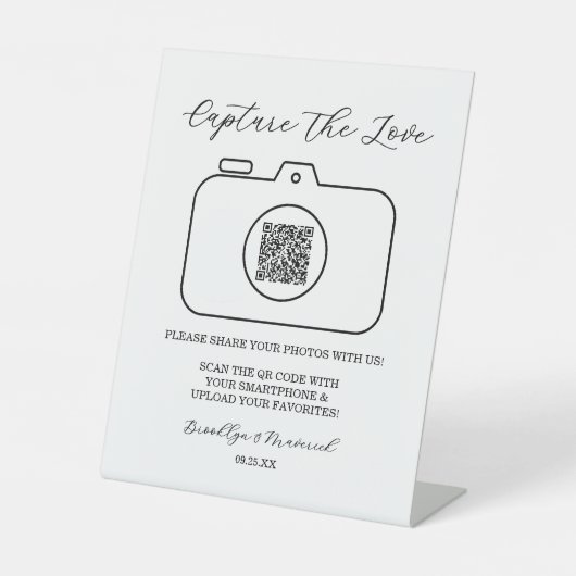Signe De Table Capture The Love Photo Sharing QR Code (Recto)