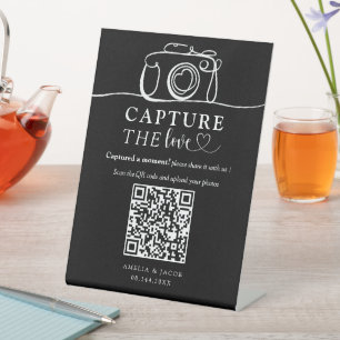 Signe De Table Capturer l'amour Mariage Noir & Blanc