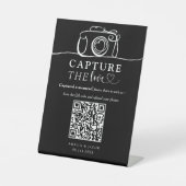 Signe De Table Capturer l'amour Mariage Noir & Blanc (Recto)