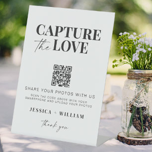 Signe De Table Capturez l'amour code QR partage photo mariage