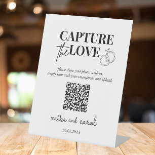 Signe De Table Capturez l'amour de mariage   Code QR de partage d