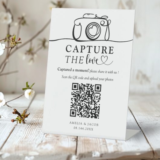 Signe De Table Capturez l'amour Simple Mariage