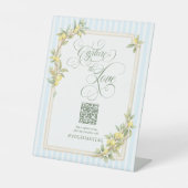 Signe De Table Capturez le code QR du mariage Coastal Lemon Love (Recto)