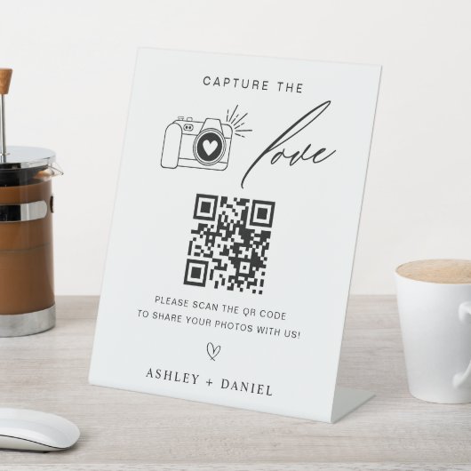 Signe De Table Capturez le Mariage Love Qr Code (In SItu)