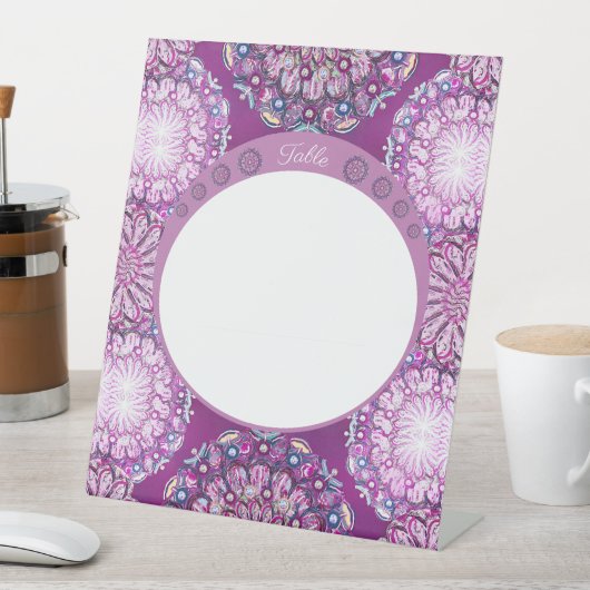 Signe De Table Cardinal Red Rosace (In SItu)