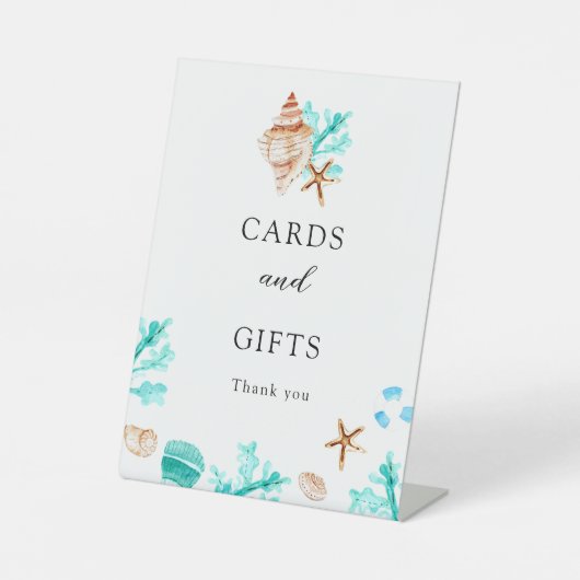 Signe De Table Cards and Gifts Coastal Seashell Beach Wedding (Recto)